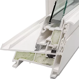 A close up image of the inside of a Potomac Window frame